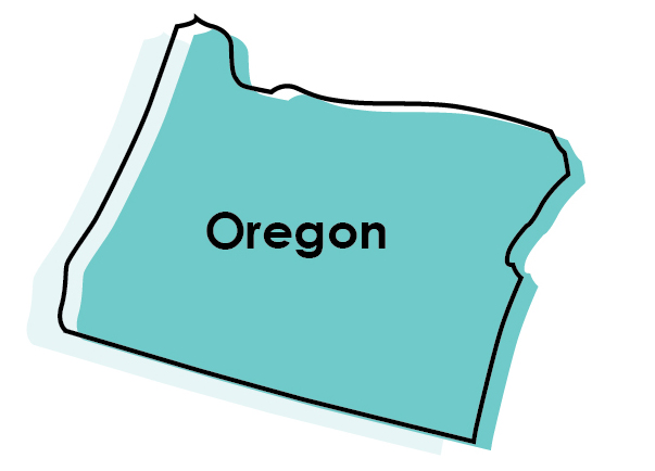 Outline of Oregon, a USA state.